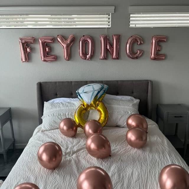 LaVenty Set of 12 Rose Gold Balloons for Bachelorette Party Decor