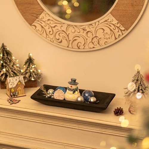 Hanobe Decorative Wood Dough Bowl Black