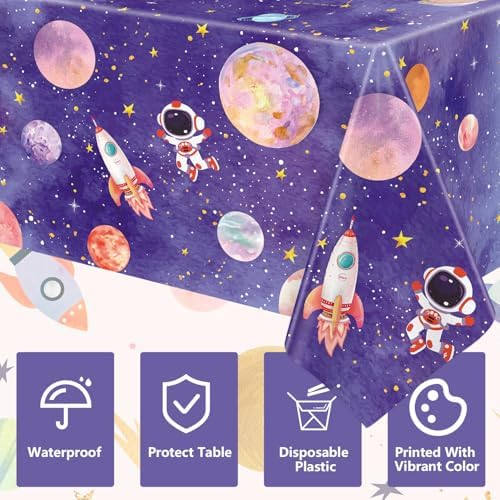 4 Pack Galaxy Tablecloth - Space Theme Decor Cover