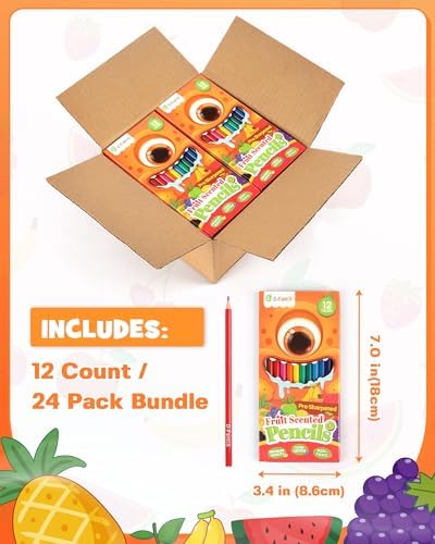 D-FantiX 24 Pack Fruit Scented Colored Pencils