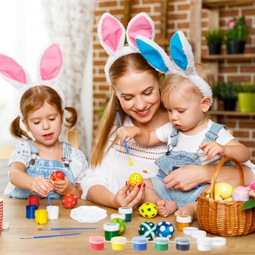 30 Pack Mini Acrylic Paint Set with 12 Colors and 60Pcs Brushes