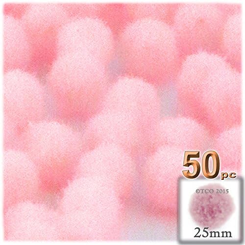 The Crafts Outlet 50-Piece Purple Pom Poms 25mm Round Acrylic Set