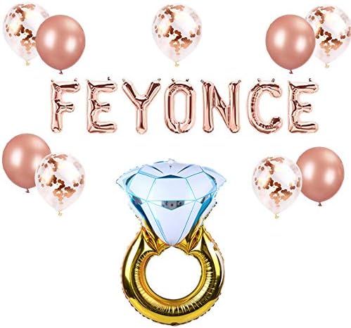 LaVenty Set of 12 Rose Gold Balloons for Bachelorette Party Decor