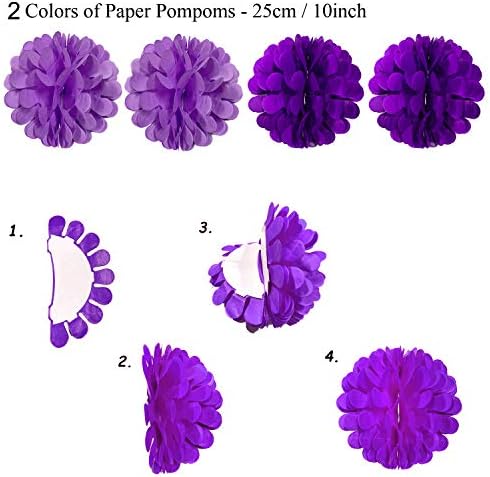 ZERODECO Purple Party Decorations Kit
