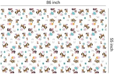 Dog Birthday Decorations Tablecloth Set 3 Pack 86x55in