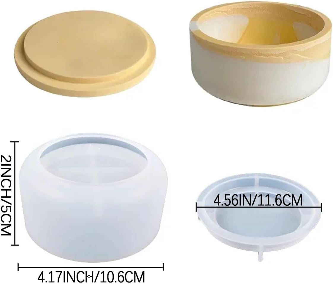 2PCS Large Jar Resin Molds with Lid Silicone Crafts
