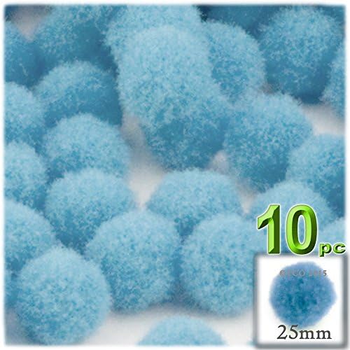 The Crafts Outlet 10-Piece Turquoise Blue Pom Poms