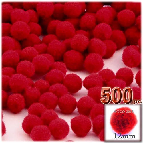 The Crafts Outlet 500-Piece Acrylic Pom Poms 12mm Tan