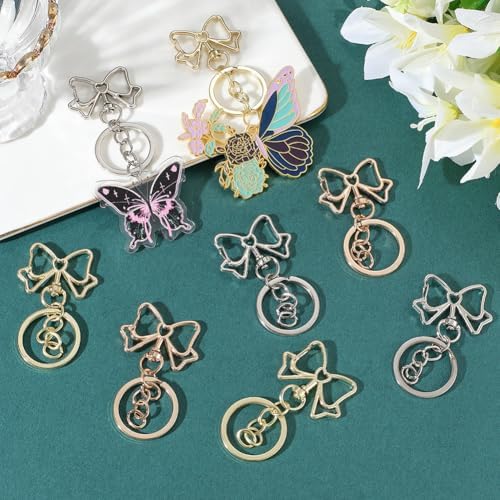 18Pcs Bowknot Keychain Set with Swivel Clasp