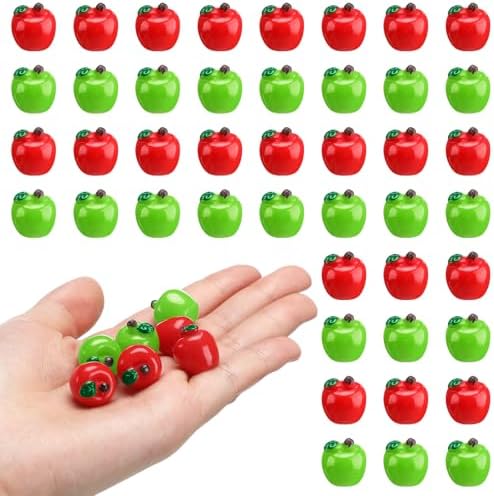 Daifunli 60 Pcs Mini Resin Apple Embellishments