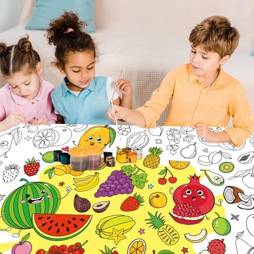 ZOIIWA Giant Summer Fruit Coloring Poster for Kids
