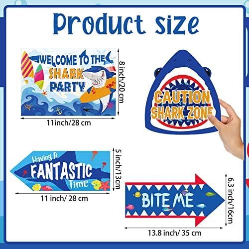20 Pieces Shark Party Decorations Welcome Signs