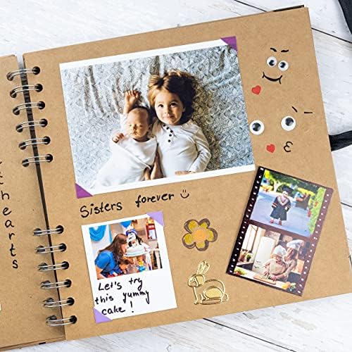 Bstorify Scrapbook Album 60 Pages 8x8 Brown Kraft Paper