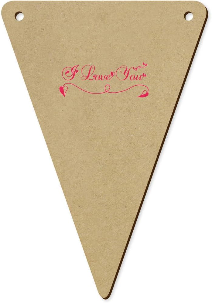 5 x 140mm I Love You Flourish Wooden Bunting Flags