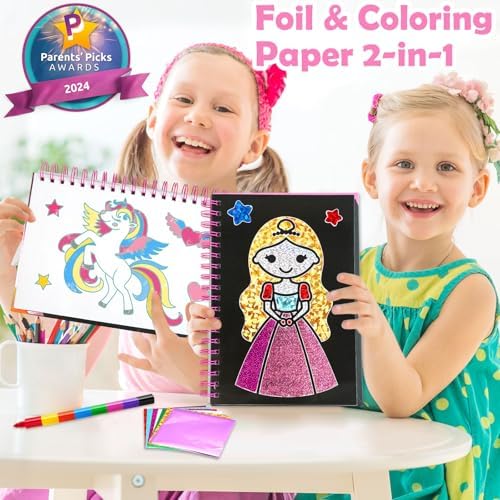 FUNNYBG Foil Art Craft Kit for Kids - Princess Design