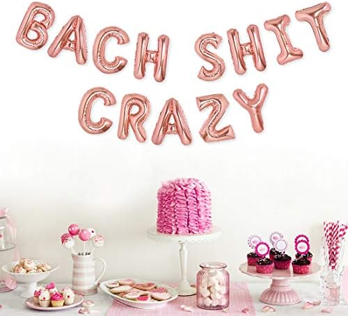 PartyForever Rose Gold Bach Shit Crazy Balloons Banner Set