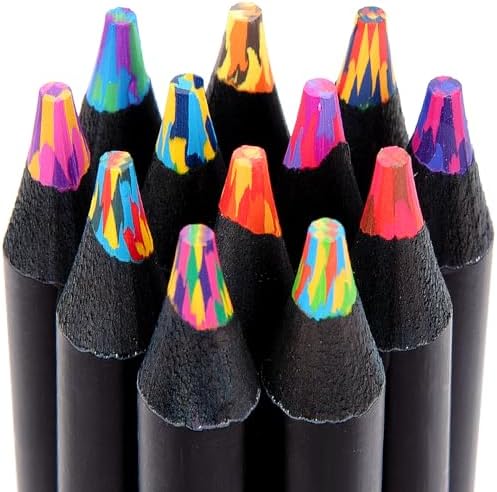 Yangmei 12 Rainbow Colored Pencils for Kids and Adults