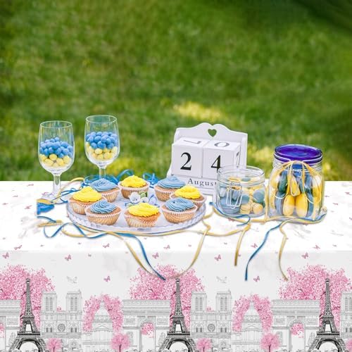 ZOIIWA 3 Piece Paris Eiffel Tower Tablecloths