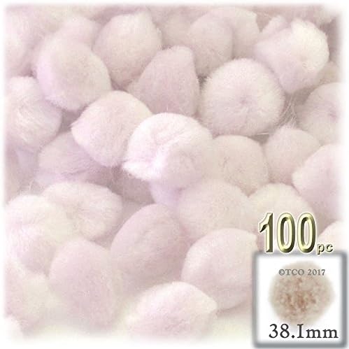 The Crafts Outlet 100-Piece Coffee Brown Pom Poms 38mm
