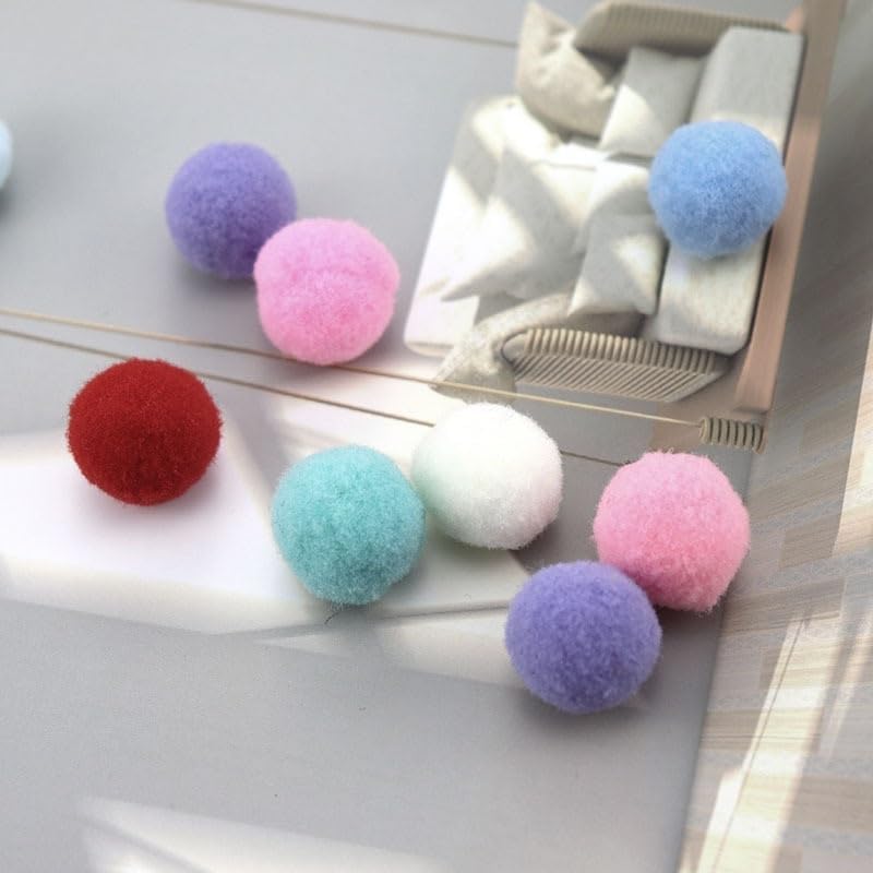 GIOTEL 60pcs Pompom 25mm Mini Fluffy Soft Pom Poms for Crafts DIY Home Decoration Sewing Supplies