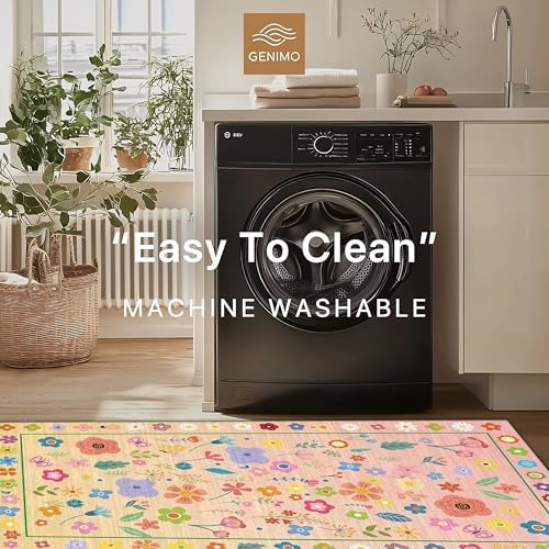 XiaYun Spring Bohemian Floral Runner Rug 33x10ft Pale Pink