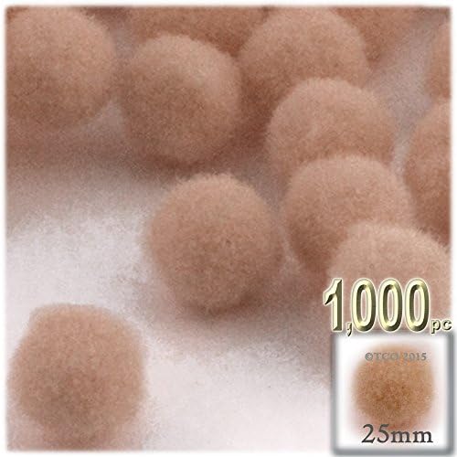 The Crafts Outlet 1000 Piece Acrylic Pom Poms White 25mm