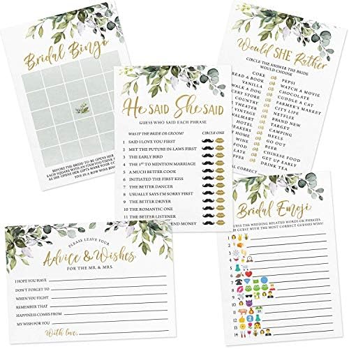 Printed Party Bridal Shower Game Set for 50 Guests