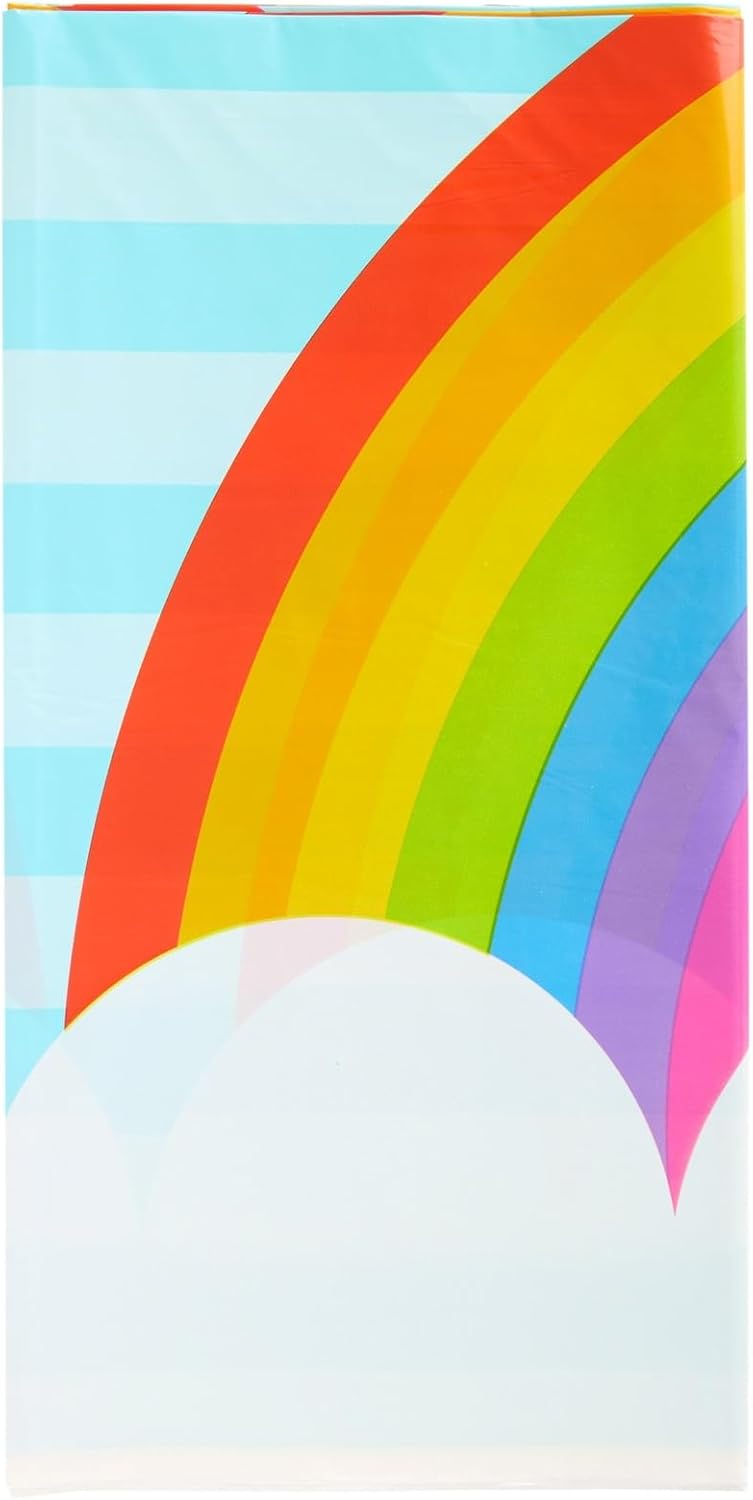 Juvale Rainbow Tablecloth 3-Pack for Birthday Decorations