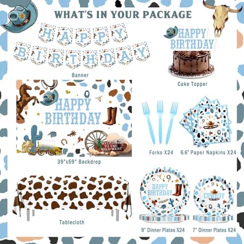 Cowboy Party Decorations Set for Boys