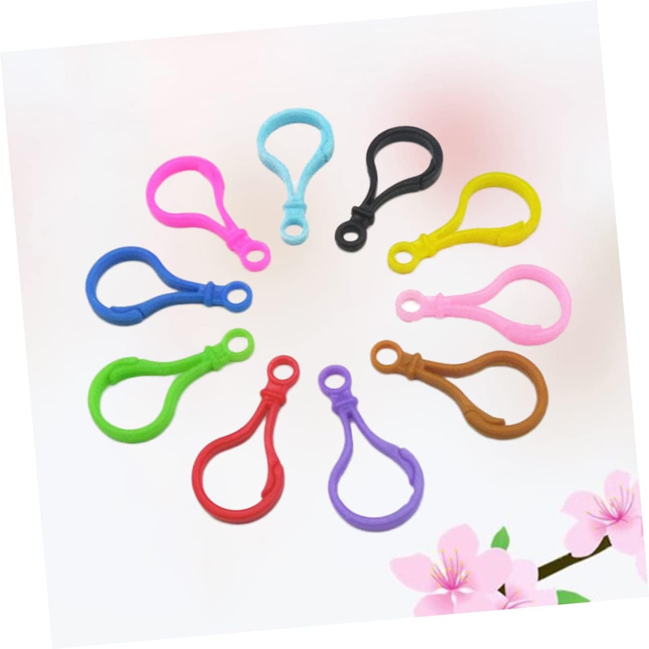 50pcs Assorted Color Acrylic Keyring Clasps for DIY Crafting and Party Favors