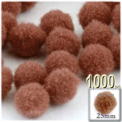 The Crafts Outlet 1000 Piece Acrylic Pom Poms White 25mm