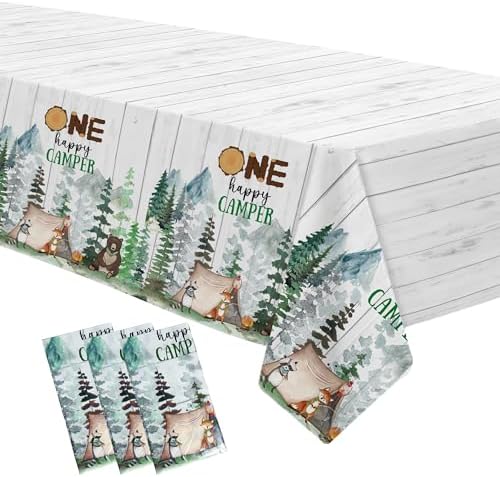 Camping Birthday Party Tablecloth Set 3 Pack 54x108