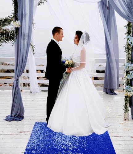 Royal Blue Sequin Aisle Runner 3FTx15FT Wedding Carpet