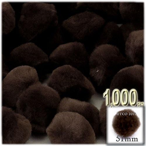 The Crafts Outlet 1000 Piece Black Acrylic Pom Poms 51mm Round