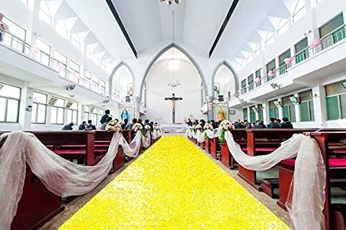 Yellow Sequin Glitter Aisle Runner 2FTx15FT Wedding