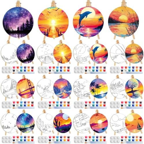 Supervitae 72 Piece Paint and Sip Canvas Kit for Adults