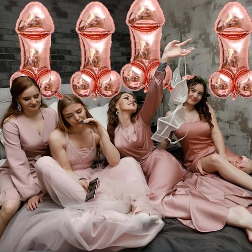 4 Pcs Bachelorette Balloons Funny Party Favors Decorations for Bridal Shower and Engagement