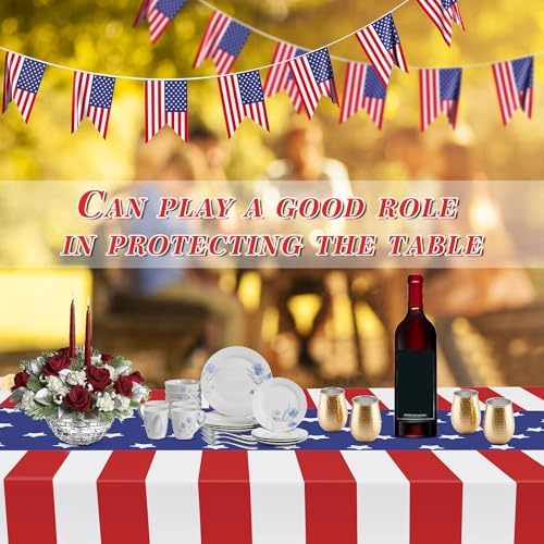 Childom 3 Pack Patriotic Tablecloths 54x108 Inches