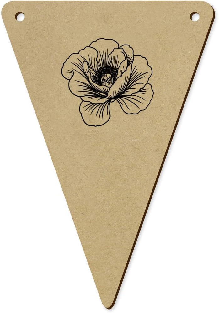 5 Poppy Flower Wooden Bunting Flags BN00085649