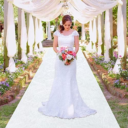 MODFUNS White Velvet Aisle Runner 4FTx20FT for Wedding Ceremony
