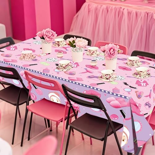 Umoni Spa Tablecloth Makeup Themed Birthday Party Decorations 2PCS