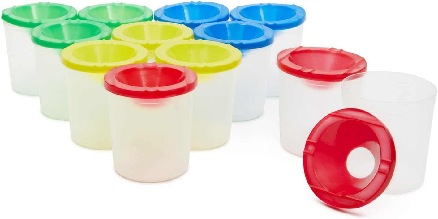 Juvale 12 Pack Spill Proof Paint Cups With Lids for Kids