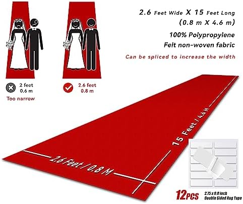 EZLucky Red Carpet Runner for Party 26x15 ft