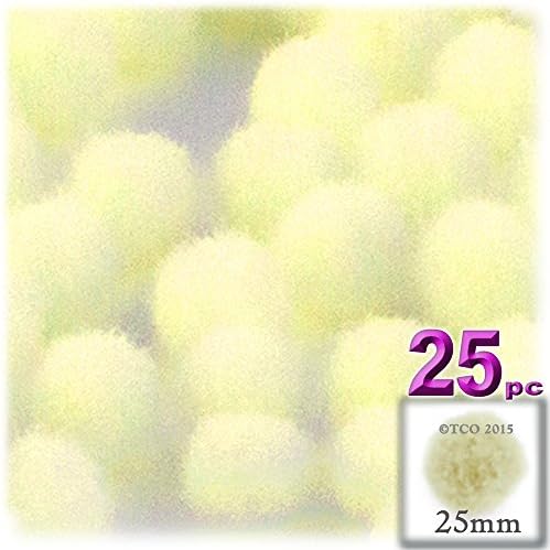 The Crafts Outlet 25-Piece Multi Purpose Pom Poms Neon Orange 25mm Round Acrylic