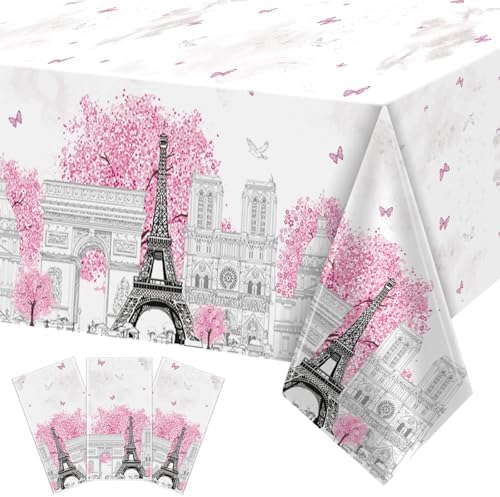 ZOIIWA 3 Piece Paris Eiffel Tower Tablecloths