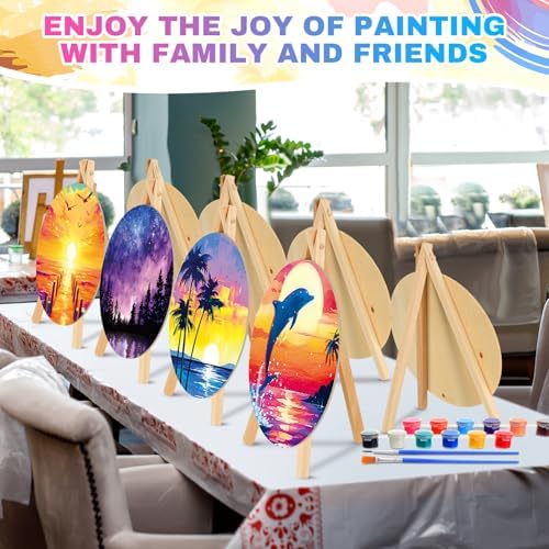 Supervitae 72 Piece Paint and Sip Canvas Kit for Adults