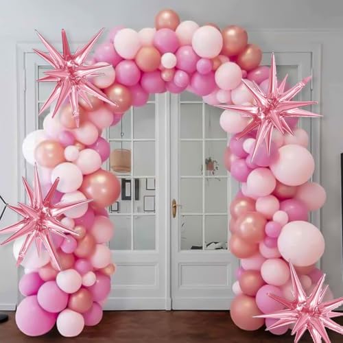 6Pcs Pink Star Balloons Party Decorations