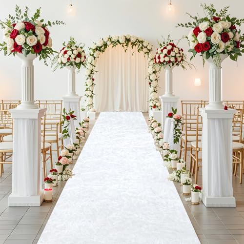 White Velvet Aisle Runner Wedding Ceremony 2x15 FT Decor