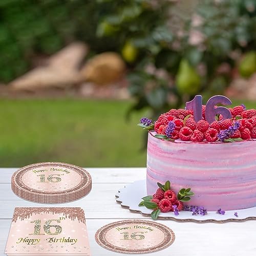 40PCS Rose Gold Sweet 16 Party Decorations for Girls