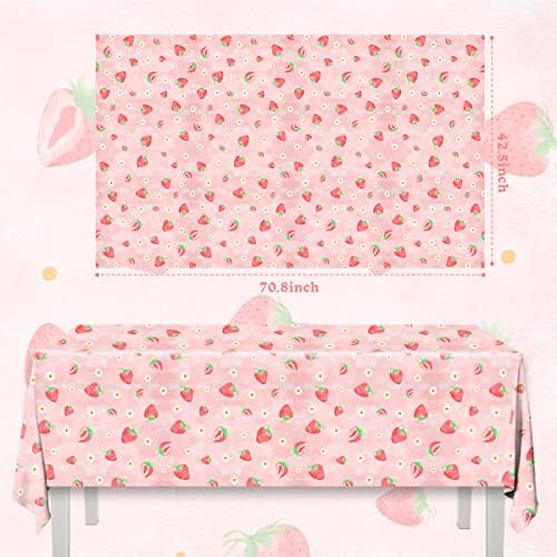 HAKOTI 3 Pack Strawberry Table Cloth for Party Decorations